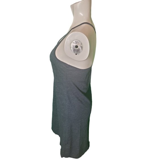 Chaser Slate Blue Jersey T-Shirt Dress Racerback Strappy Back Mini Dress Sz S - Picture 3 of 5